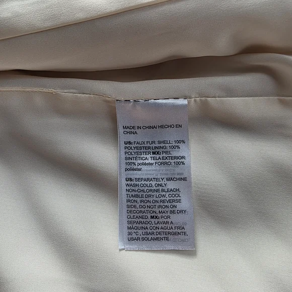 Chico's Pearl Embellished Faux Fur Vest Color Ivory - Picture 7 of 9